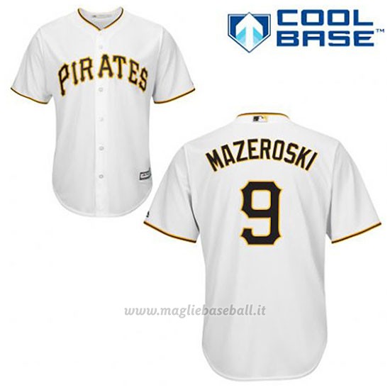 Maglia Baseball Uomo Pittsburgh Pirates Bill Mazeroski 9 Bianco 1ªCool Base